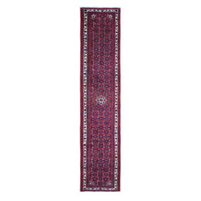 Load image into Gallery viewer, 2&#39;8&quot;x13&#39;3&quot; Hand Knotted Red Vintage Persian Hamadan Hussainabad Natural Wool Runner Oriental Rug FWR399630