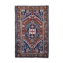 Load image into Gallery viewer, 4&#39;4&quot;x6&#39;6&quot; Vintage Persian Hamadan Brown Excellent Condition Tribal Weaving Natural Wool Hand Knotted Clean Oriental Rug FWR399744