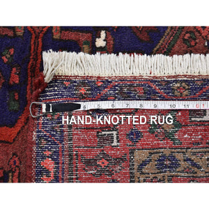 4'3"x7' Burnt Brick Color Vintage Persian Hamadan Excellent Condition Pure Wool Hand Knotted Oriental Rug FWR399804