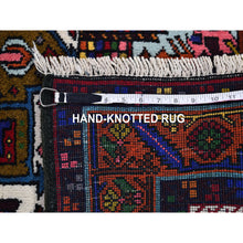 Load image into Gallery viewer, 3&#39;3&quot;x12&#39;2&quot; Green Medallions with Burnt Orange Border Vintage Persian Karajeh Excellent Condition Pure Wool Hand Knotted Runner Oriental Rug FWR399870