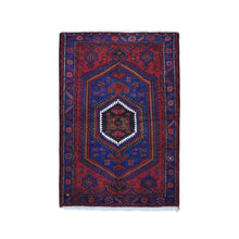 Load image into Gallery viewer, 4&#39;6&quot;x6&#39;8&quot; Red New Persian Hamadan Organic Wool Geometric Medallion Design Hand Knotted Oriental Rug FWR400032