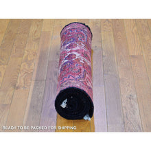 Load image into Gallery viewer, 2&#39;8&quot;x9&#39;3&quot; Vintage Persian Bakhtiar with Triple Medallion Design Cherry Red Natural Wool Clean Hand Knotted Oriental Rug FWR400062
