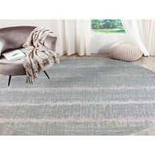 Load image into Gallery viewer, 12&#39;x12&#39; Cardiac Design with Pastel Colors Round Textured Wool and Pure Silk Hand Knotted Oriental Rug FWR400200