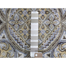 Load image into Gallery viewer, 5&#39;1&quot;x5&#39;1&quot; Brown and Gray Textured Wool and Silk Mughal Inspired Medallions Round Hand Knotted Oriental Rug FWR400308