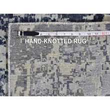 Load image into Gallery viewer, 12&#39;x18&#39;1&quot; Oversized Abstract Design with Persian Knot Wool and Silk Denser Weave Charcoal Gray Hand Knotted Oriental Rug FWR400392