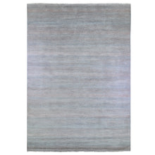 Load image into Gallery viewer, 10&#39;x14&#39;2&quot; Baby Blue with Touches of Peach Grass Design Wool and Silk Hand Knotted Oriental Rug FWR400464