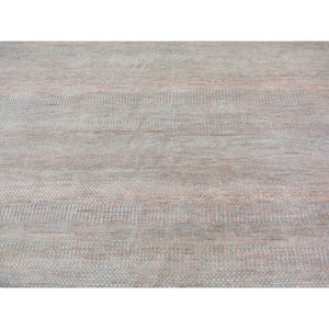 10'x14'2" Baby Blue with Touches of Peach Grass Design Wool and Silk Hand Knotted Oriental Rug FWR400464