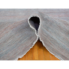 Load image into Gallery viewer, 10&#39;x14&#39;2&quot; Baby Blue with Touches of Peach Grass Design Wool and Silk Hand Knotted Oriental Rug FWR400464