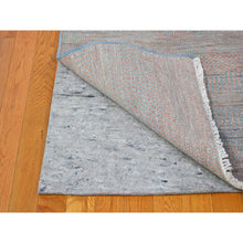 Load image into Gallery viewer, 10&#39;x14&#39;2&quot; Baby Blue with Touches of Peach Grass Design Wool and Silk Hand Knotted Oriental Rug FWR400464