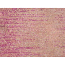 Load image into Gallery viewer, 2&#39;2&quot;x3&#39;3&quot; Thick and Plush Pure Wool Only Horizontal Ombre Design Pink with Touches of Ivory Hand Knotted Mat Oriental Rug FWR400554