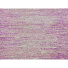 Load image into Gallery viewer, 3&#39;1&quot;x5&#39;5&quot; Hand Knotted Pink Thick and Plush Organic Wool Only Horizontal Ombre Design Oriental Rug FWR400572