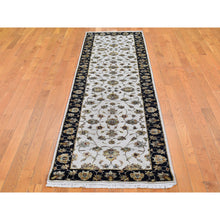 Load image into Gallery viewer, 2&#39;7&quot;x9&#39;10&quot; Ivory Rajasthan Half Wool and Half Silk Floral Design Thick and Plush Hand Knotted Runner Oriental Rug FWR400614