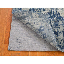 Load image into Gallery viewer, 3&#39;x5&#39;3&quot; Blue Oceanic Abstract Design Hi-low Pile Wool and Pure Silk Denser Weave Hand Knotted Oriental Rug FWR400620