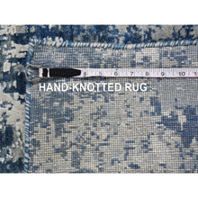 Load image into Gallery viewer, 3&#39;x5&#39;3&quot; Blue Oceanic Abstract Design Hi-low Pile Wool and Pure Silk Denser Weave Hand Knotted Oriental Rug FWR400620