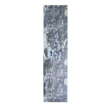 Load image into Gallery viewer, 2&#39;7&quot;x10&#39;3&quot; Wool and Real Silk Abstract Design with Persian Knot Denser Weave Gray Hand Knotted Runner Oriental Rug FWR400644