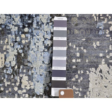 Load image into Gallery viewer, 2&#39;7&quot;x10&#39;3&quot; Wool and Real Silk Abstract Design with Persian Knot Denser Weave Gray Hand Knotted Runner Oriental Rug FWR400644