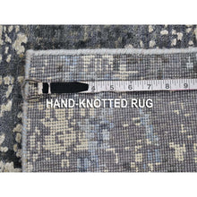 Load image into Gallery viewer, 2&#39;7&quot;x10&#39;3&quot; Wool and Real Silk Abstract Design with Persian Knot Denser Weave Gray Hand Knotted Runner Oriental Rug FWR400644
