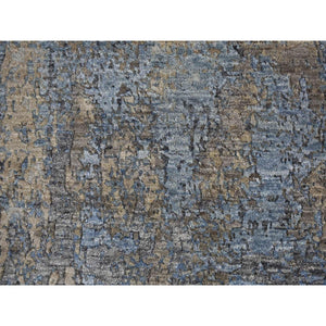 3'x5' Abstract Design Wool Denser Weave Blue Persian Knot Hand Knotted Oriental Rug FWR400902