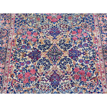 Load image into Gallery viewer, 2&#39;8&quot;x11&#39;6&quot; Ivory Antique Persian Kerman Runner Good Condition Multicolor Flower and Vase Design Organic Wool Hand Knotted Oriental Rug FWR401040