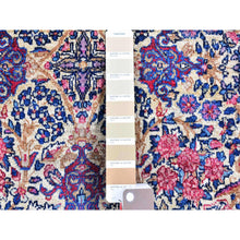 Load image into Gallery viewer, 2&#39;8&quot;x11&#39;6&quot; Ivory Antique Persian Kerman Runner Good Condition Multicolor Flower and Vase Design Organic Wool Hand Knotted Oriental Rug FWR401040