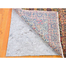 Load image into Gallery viewer, 2&#39;8&quot;x11&#39;6&quot; Ivory Antique Persian Kerman Runner Good Condition Multicolor Flower and Vase Design Organic Wool Hand Knotted Oriental Rug FWR401040