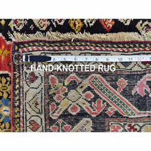 Load image into Gallery viewer, 3&#39;1&quot;x14&#39;3&quot; Green Antique Caucasian Wide Runner High KPSI, Good Condition with Hand Knotted Chocolate Brown Pure Wool Oriental Rug FWR401052