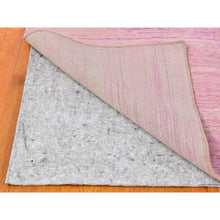 Load image into Gallery viewer, 10&#39;x14&#39;2&quot; Thick and Plush Pure Wool Only Horizontal Ombre Design Pink with Touches of Ivory Hand Knotted Oriental Rug FWR401088