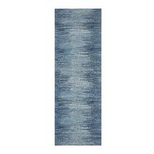 Load image into Gallery viewer, 4&#39;2&quot;x10&#39;3&quot; Horizontal Ombre Design Pure Wool Blue Oceanic Hand Knotted Wide Runner Oriental Rug FWR401154