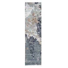 Load image into Gallery viewer, 2&#39;6&quot;x10&#39;1&quot; Gray Dense Weave Abstract Design Wool Hand Knotted Runner Oriental Rug FWR401184