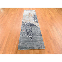 Load image into Gallery viewer, 2&#39;6&quot;x10&#39;1&quot; Gray Dense Weave Abstract Design Wool Hand Knotted Runner Oriental Rug FWR401184
