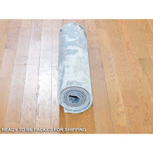 Load image into Gallery viewer, 2&#39;6&quot;x10&#39;1&quot; Gray Dense Weave Abstract Design Wool Hand Knotted Runner Oriental Rug FWR401184