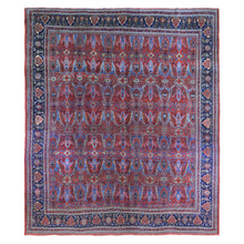 Load image into Gallery viewer, 12&#39;5&quot;x13&#39;9&quot; Tomato Red Antique Persian Bijar XL Squarish Size All Over Garus Design Full Pile Clean and Soft Pure Wool Hand Knotted Oriental Rug FWR401190