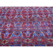 Load image into Gallery viewer, 12&#39;5&quot;x13&#39;9&quot; Tomato Red Antique Persian Bijar XL Squarish Size All Over Garus Design Full Pile Clean and Soft Pure Wool Hand Knotted Oriental Rug FWR401190