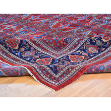 Load image into Gallery viewer, 12&#39;5&quot;x13&#39;9&quot; Tomato Red Antique Persian Bijar XL Squarish Size All Over Garus Design Full Pile Clean and Soft Pure Wool Hand Knotted Oriental Rug FWR401190