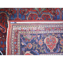 Load image into Gallery viewer, 12&#39;5&quot;x13&#39;9&quot; Tomato Red Antique Persian Bijar XL Squarish Size All Over Garus Design Full Pile Clean and Soft Pure Wool Hand Knotted Oriental Rug FWR401190