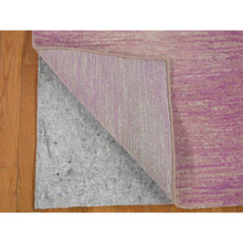 Load image into Gallery viewer, 2&#39;6&quot;x12&#39;4&quot; Pink with Touches of Ivory Hand Knotted Thick and Plush Pure Wool Only Horizontal Ombre Design Oriental Runner Rug FWR401262