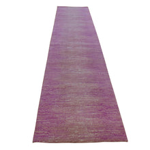 Load image into Gallery viewer, 2&#39;7&quot;x12&#39;3&quot; Hand Knotted Zero Pile Horizontal Ombre Design Pink with Touches of Ivory Pure Wool Only Oriental Runner Rug FWR401268