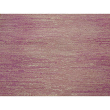 Load image into Gallery viewer, 2&#39;7&quot;x12&#39;3&quot; Hand Knotted Zero Pile Horizontal Ombre Design Pink with Touches of Ivory Pure Wool Only Oriental Runner Rug FWR401268