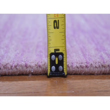 Load image into Gallery viewer, 2&#39;7&quot;x12&#39;3&quot; Hand Knotted Zero Pile Horizontal Ombre Design Pink with Touches of Ivory Pure Wool Only Oriental Runner Rug FWR401268