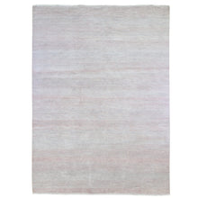 Load image into Gallery viewer, 9&#39;x12&#39;1&quot; Faded Pink Grass Design Gabbeh Hand Knotted Wool and Silk Densely Woven Modern Oriental Rug FWR401376