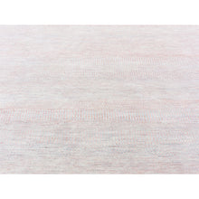 Load image into Gallery viewer, 9&#39;x12&#39;1&quot; Faded Pink Grass Design Gabbeh Hand Knotted Wool and Silk Densely Woven Modern Oriental Rug FWR401376