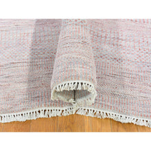 Load image into Gallery viewer, 9&#39;x12&#39;1&quot; Faded Pink Grass Design Gabbeh Hand Knotted Wool and Silk Densely Woven Modern Oriental Rug FWR401376
