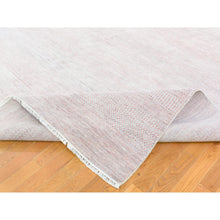 Load image into Gallery viewer, 9&#39;x12&#39;1&quot; Faded Pink Grass Design Gabbeh Hand Knotted Wool and Silk Densely Woven Modern Oriental Rug FWR401376