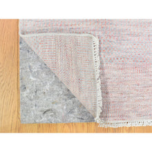 Load image into Gallery viewer, 9&#39;x12&#39;1&quot; Faded Pink Grass Design Gabbeh Hand Knotted Wool and Silk Densely Woven Modern Oriental Rug FWR401376