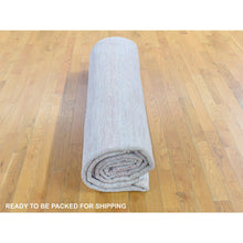 Load image into Gallery viewer, 9&#39;x12&#39;1&quot; Faded Pink Grass Design Gabbeh Hand Knotted Wool and Silk Densely Woven Modern Oriental Rug FWR401376
