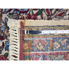 Load image into Gallery viewer, 8&#39;9&quot;x11&#39;3&quot; Beige Antique Persian Kerman with Areas of Wear, Distressed, Clean, Sides and Edges Secured Hand Knotted Pure Wool Oriental Rug FWR401694