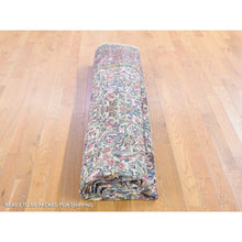 Load image into Gallery viewer, 8&#39;9&quot;x11&#39;3&quot; Beige Antique Persian Kerman with Areas of Wear, Distressed, Clean, Sides and Edges Secured Hand Knotted Pure Wool Oriental Rug FWR401694