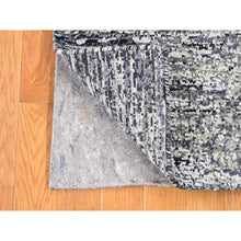 Load image into Gallery viewer, 3&#39;x5&#39; Black Pure Silk and Wool Modern Design Hand Knotted Oriental Mat Rug FWR401802
