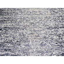 Load image into Gallery viewer, 3&#39;x5&#39; Black Pure Silk and Wool Modern Design Hand Knotted Oriental Mat Rug FWR401802