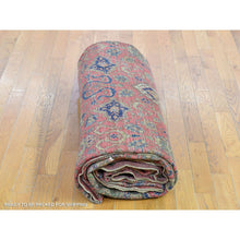 Load image into Gallery viewer, 9&#39;2&quot;x19&#39;2&quot; Pink Hand Knotted Antique Turkish Sivas Worn and Distressed, Clean Pure Wool Long and Narrow Gallery Size Oriental Rug FWR401970